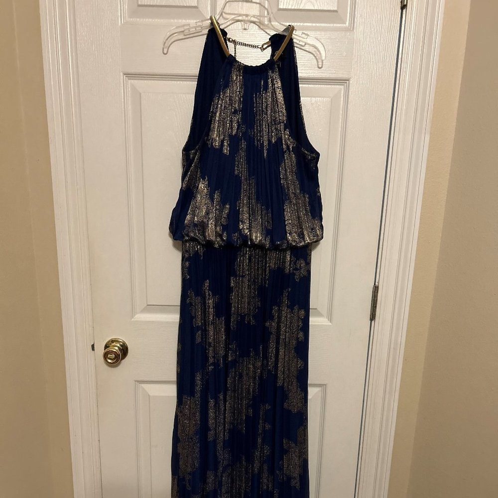 navy/gold evening/party dress